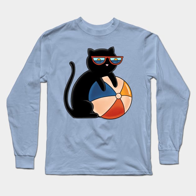 Cat Vacation Long Sleeve T-Shirt by coffeeman